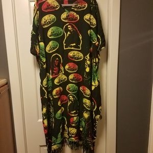 Bob Marley rasta reggae one size caftan dress